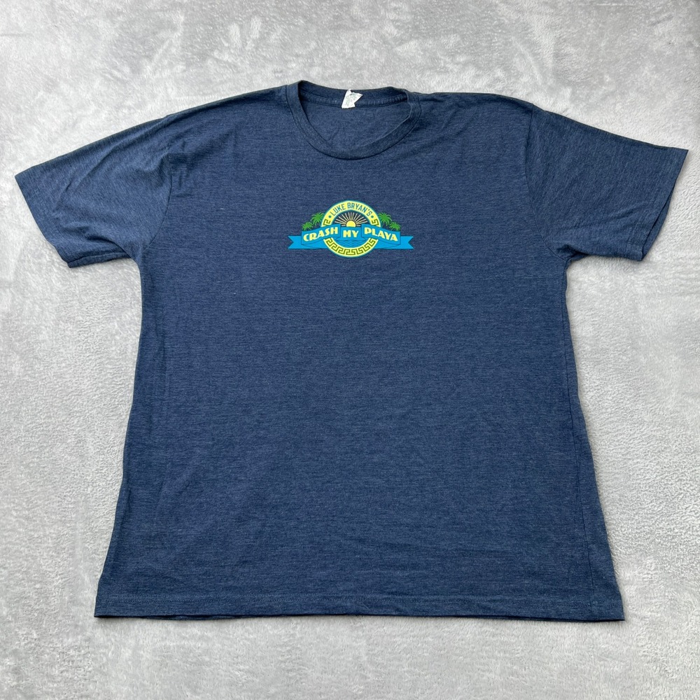 Royal Apparel Luke Bryan Crash My Playa T-Shirt 2XL Blue Men Graphic Concert Tee